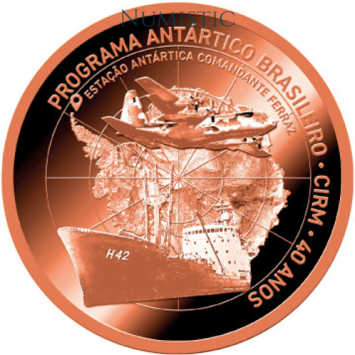 Medalha 40 anos da criação do Programa Antártico Brasileiro — reverse
