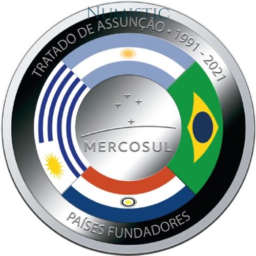 Medalha 30 Anos do Tratado de Assunção Países Fundadores - Brasil — obverse