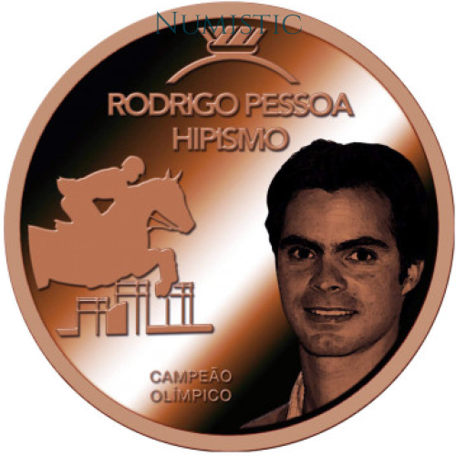 Medalhas Grandes Ídolos do Esporte - Rodrigo Pessoa — reverse