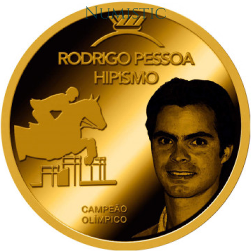 Medalhas Grandes Ídolos do Esporte - Rodrigo Pessoa — reverse