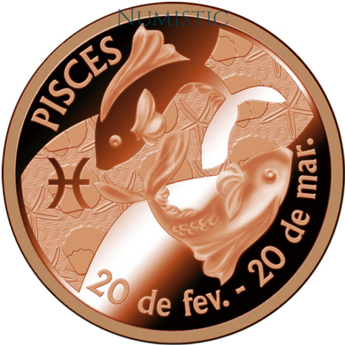 Medalha Signos do Zodíaco - Peixes — reverse