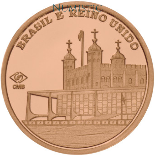 Medalha 50 Anos da Visita da Rainha Elizabeth II ao Brasil — reverse