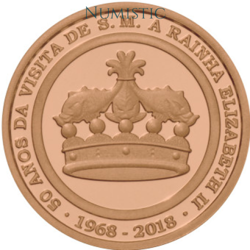 Medalha 50 Anos da Visita da Rainha Elizabeth II ao Brasil — obverse