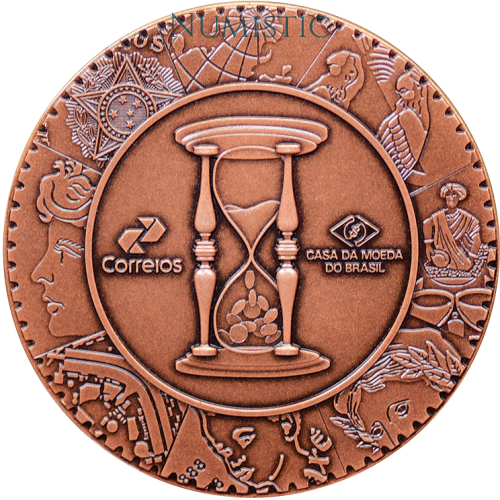 Medalha Moedas Brasileiras - Medalha e Folha de Selos Postais — reverse