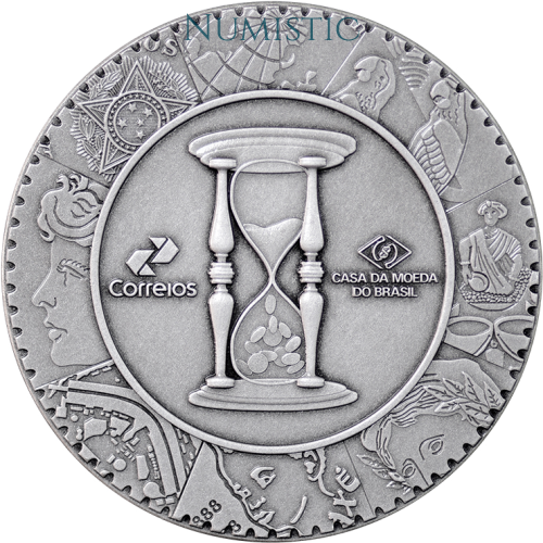 Medalha Moedas Brasileiras - Medalha e Folha de Selos Postais — reverse