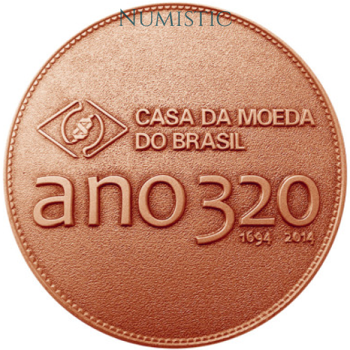 Medalha 320 Anos da Casa da Moeda do Brasil — reverse