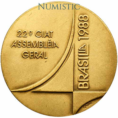 Medalha 22a Assembleia Geral do CIAT — Anverso — Ouro .900