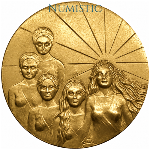 Medalha 1° Ano do Conselho Nacional dos Direitos da Mulher — Anverso — Ouro .900