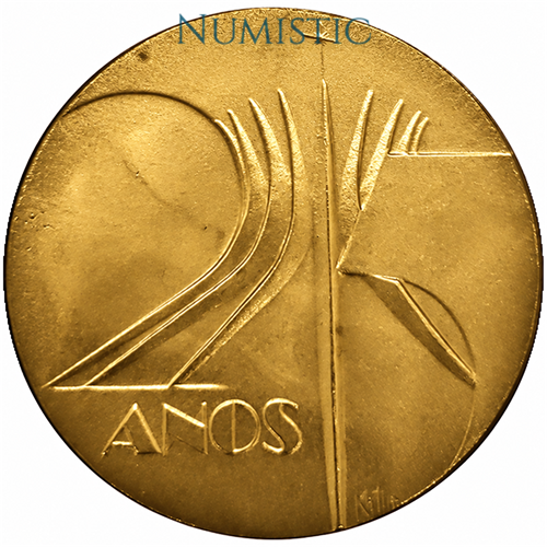Medalha 25 Anos de Brasília — Anverso — Ouro .900