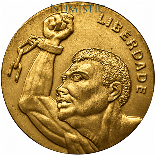 Medalha Centenário da Abolição da Escravatura no Ceará — Anverso — Ouro .900