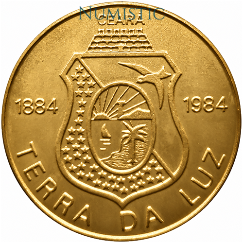 Medalha Centenário da Abolição da Escravatura no Ceará — Reverso — Ouro .900