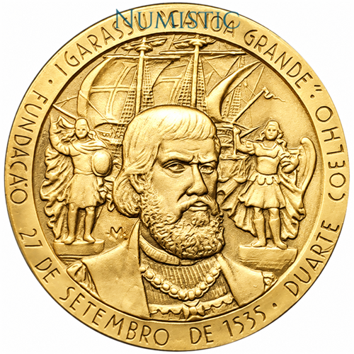 Medalha Igrejas Coloniais Igreja de Santos Cosme Damião — Anverso — Ouro .900