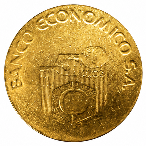 Medalha Sesquicentenário de Fundação do Banco Econômico — Anverso — Ouro .900