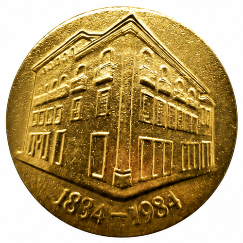 Medalha Sesquicentenário de Fundação do Banco Econômico — Reverso — Ouro .900