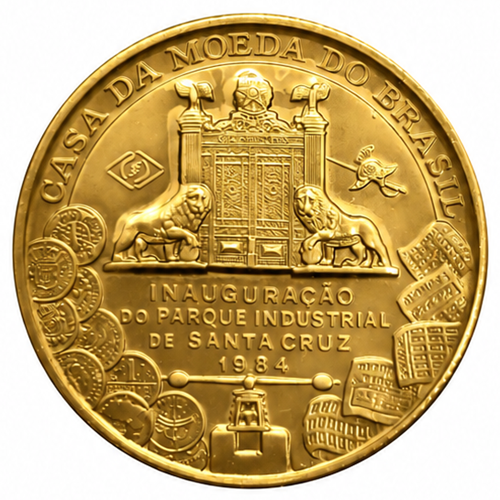 Medalha Inauguração do Parque Industrial de Santa Cruz — Anverso — Ouro .900