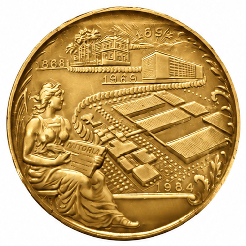 Medalha Inauguração do Parque Industrial de Santa Cruz — Reverso — Ouro .900