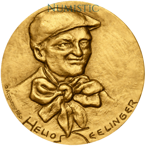 Medalha 100º Aniversário do Artista Plástico Helios Seelinger — Anverso — Ouro .900