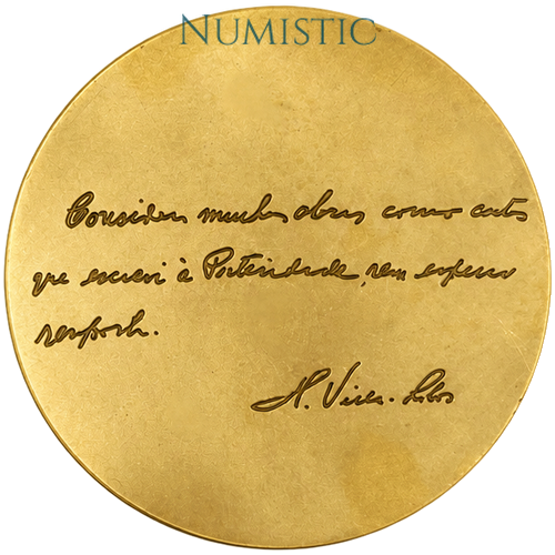 Medalha Villa Lobos — Reverso — Ouro .900