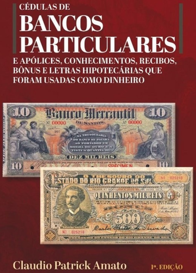 Capa de Livro das Cédulas dos Bancos Particulares e Apólices, Conhecimentos, Recibos, Bônus e Letras Hipotecárias que foram usadas como dinheiro