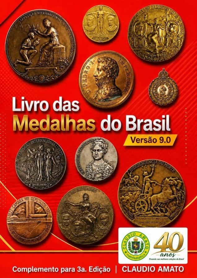 Capa de Complemento do Livro das Medalhas do Brasil – 2a.edição – Versão 9.0 com 1301 medalhas novas – Edição Limitada (Lançamento 11/09/26)