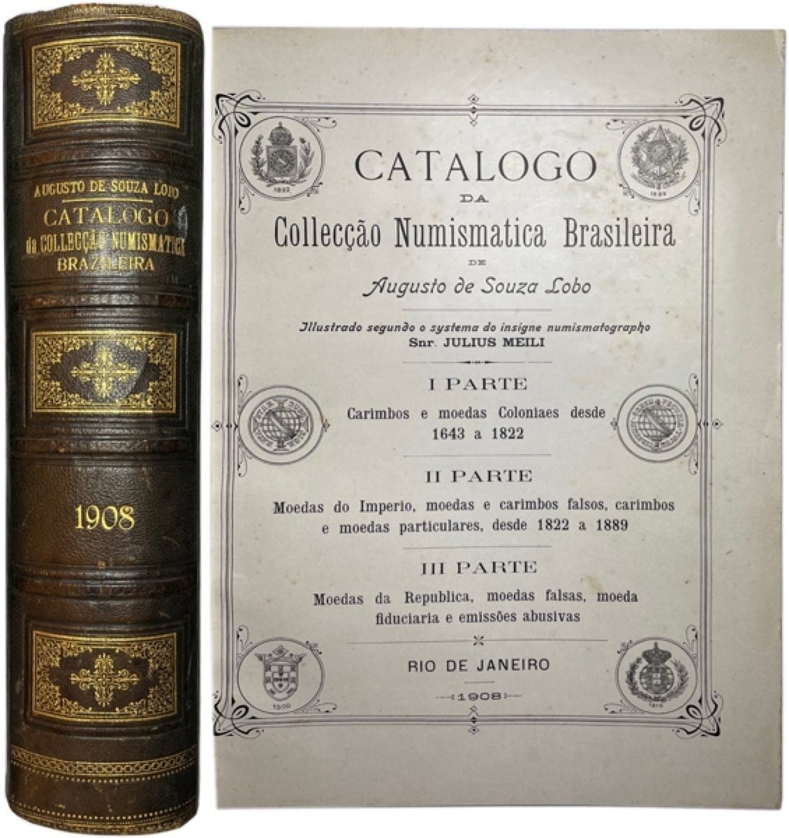 Capa de Catálogo da Coleção Numismática Brasileira de Augusto de Souza Lobo